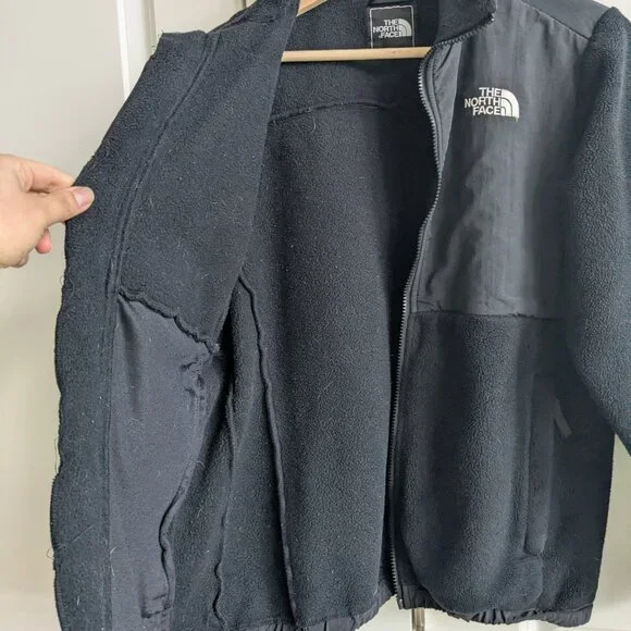 North Face Fleece Jacket Girls XL Black Polartec Denali Full Zip Sweater Coat